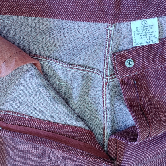 Vintage Sears Perma-Prest maroon pants - Picture 5 of 7